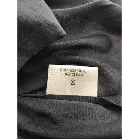 Tory Burch Brigitte Roll Tab Navy Blue Cotton Blouse Size 8 - Picture 7 of 11